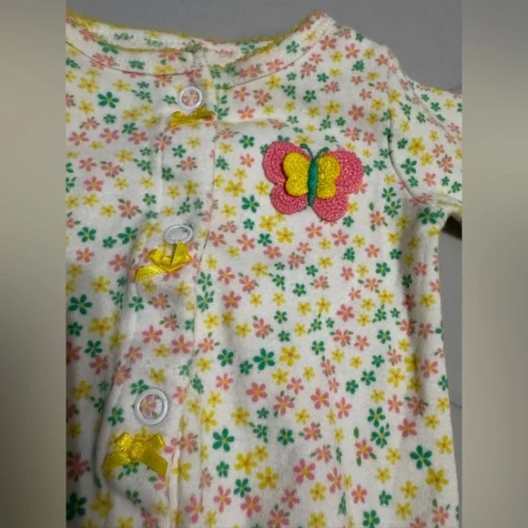 Carter's Floral Footie with Butterfly Accent - Picture 6 of 6